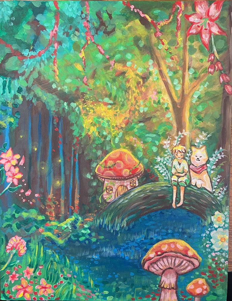 Blending In forest painting