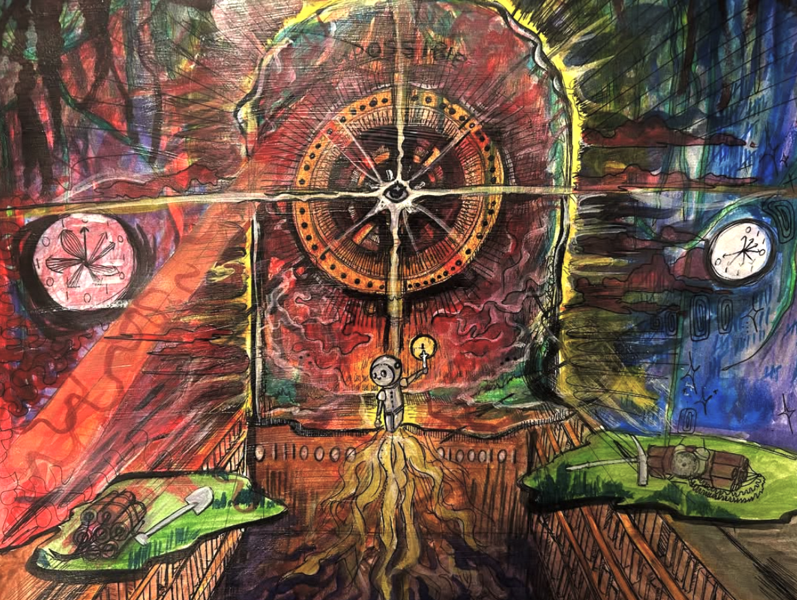 Data Chaos mixed-media artwork