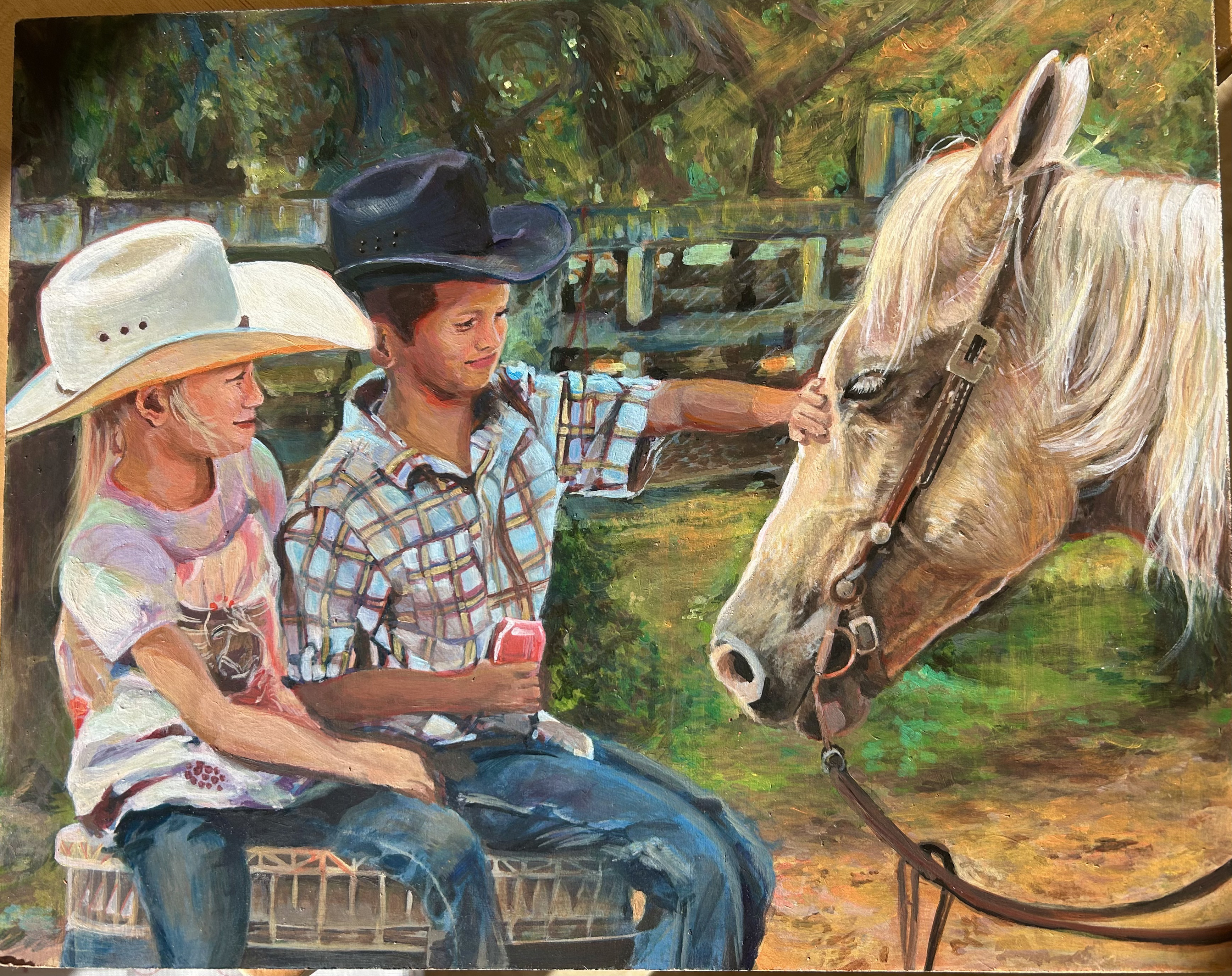 Golden Garden rodeo painting