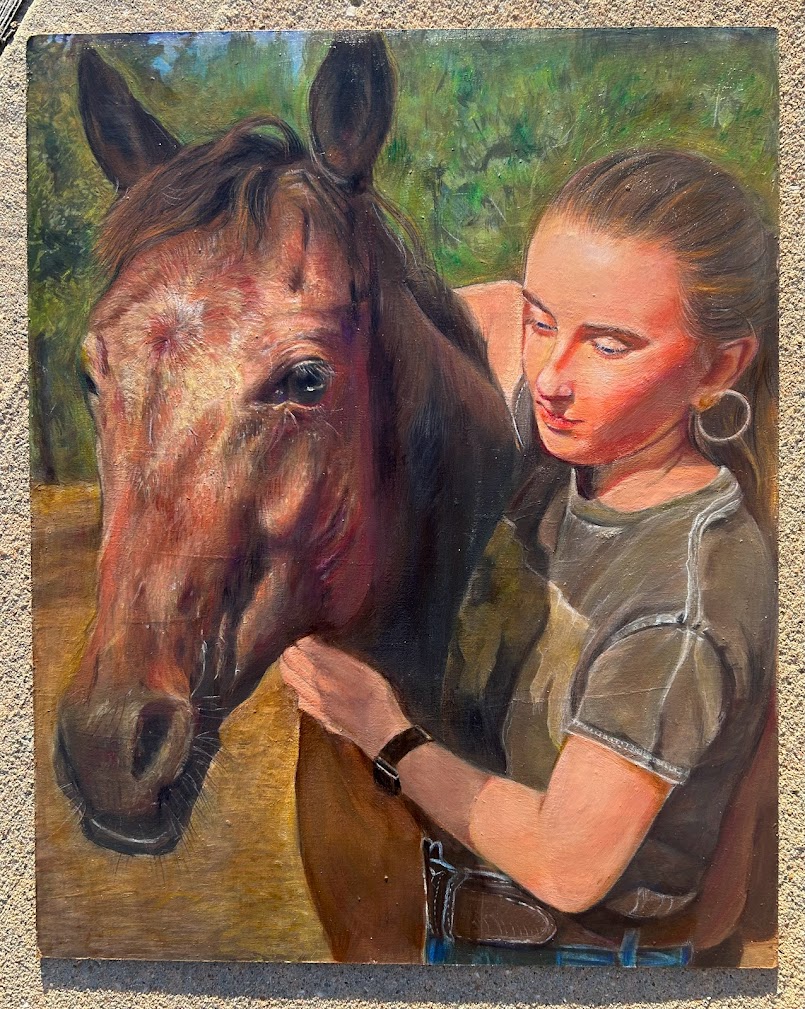 Mona Talks, Lisa Listens rodeo painting
