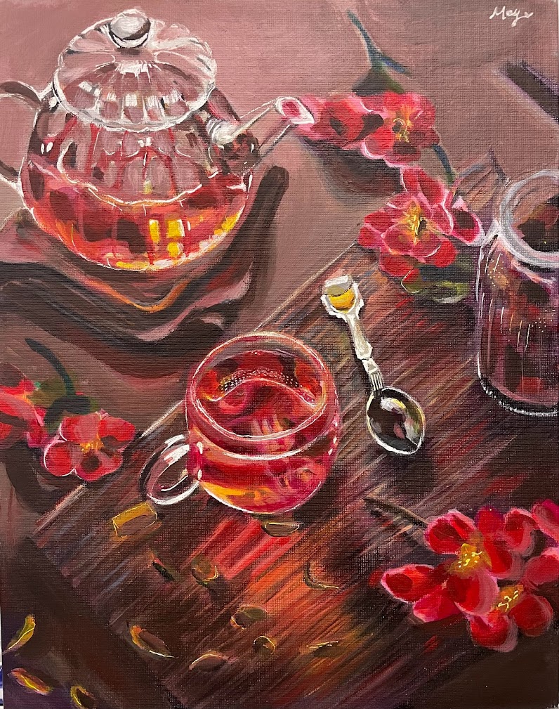 Autumn's Tea still-life painting